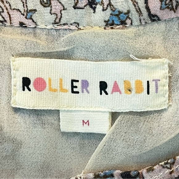 Roller Rabbit Odila Janni Dress Tiered Baby Doll Mini Pink Boho Print    Medium - Picture 3 of 11